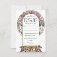 PENELOPE 01 A - RSVP Card 1 - Colourful Art Nouvea