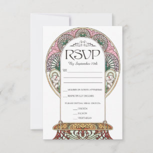 PENELOPE 01 A - RSVP Card 1 - Colourful Art Nouvea