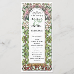 PENELOPE 01 A - Wedding Program - Art Nouveau Programme