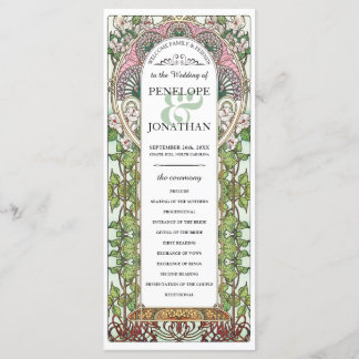 PENELOPE 01 A - Wedding Program - Art Nouveau Programme
