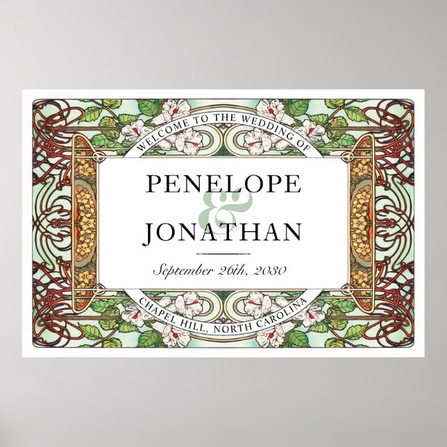 PENELOPE 01 A - Wedding Welcome Sign Large (Front)