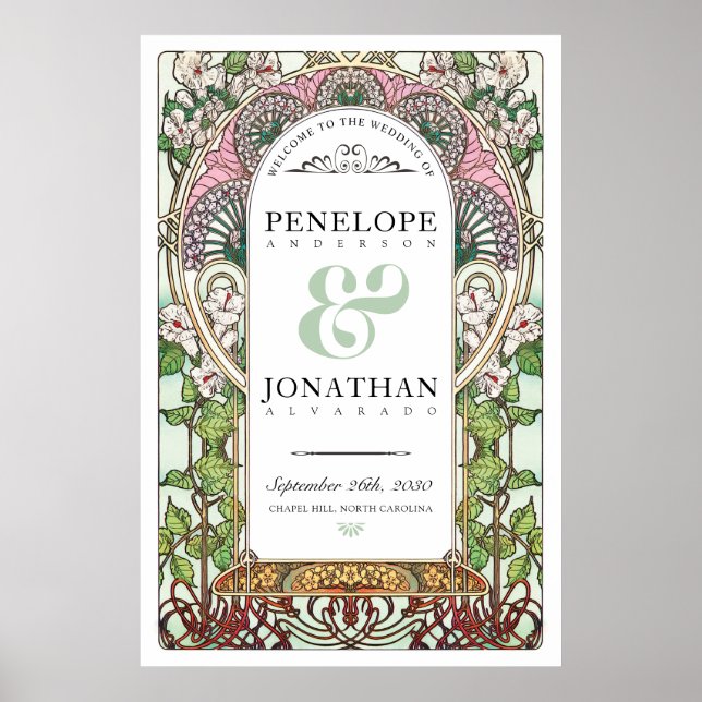 PENELOPE 01 A - Wedding Welcome Sign Large (Front)