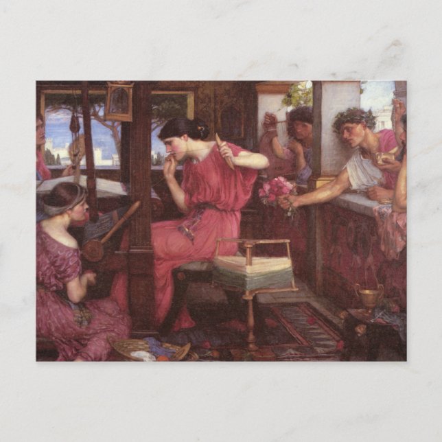 Penelope And The Suitors - John William Waterhouse Postcard (Front)