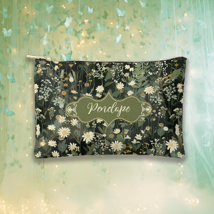 Penelope Dark Daisy Floral Accessory Pouch