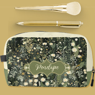 Penelope Dark Daisy Floral Dopp Kit