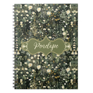 Penelope Dark Daisy Floral Notebook
