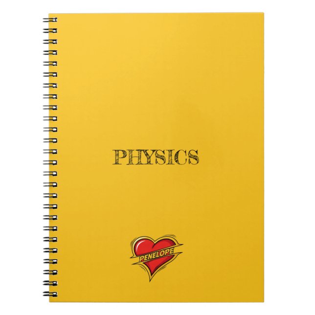 Penelope Heart Yellow Notebook (Front)