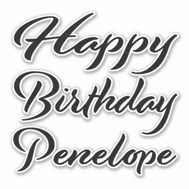 Penelope name first name black sticker birthday (Front)