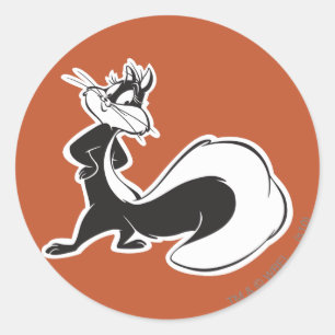 Penelope Posing Classic Round Sticker