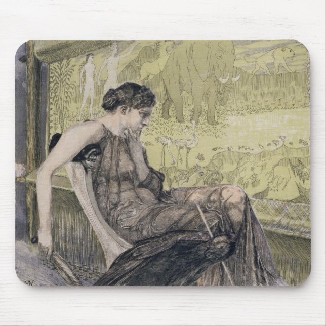 Penelope weaving a shroud for Laertes her father-i Mouse Mat (Front)