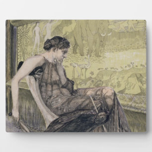 Penelope weaving a shroud for Laertes her father-i Plaque