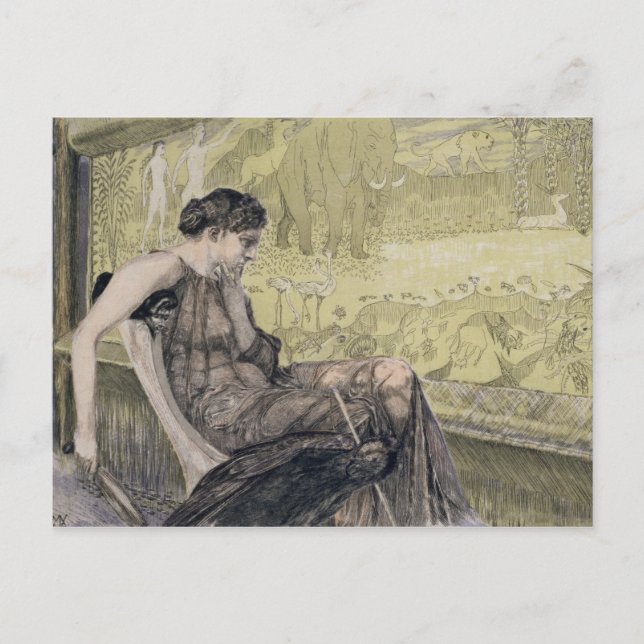 Penelope weaving a shroud for Laertes her father-i Postcard (Front)