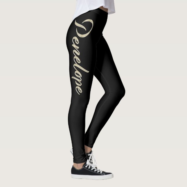 Penelope white gold Handwriting trousers Leggings (Right)