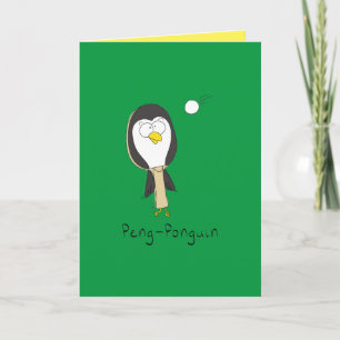 Peng-Ponguin Ping-Pong Penguin Funny Greeting Card