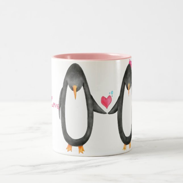Pengin Luv Two-Tone Coffee Mug (Center)