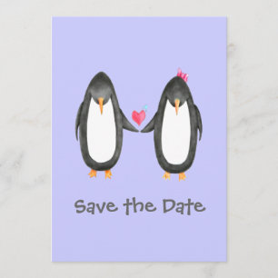 Pengin Luv Wedding Invite