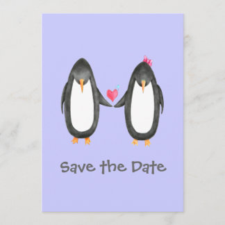 Pengin Luv Wedding Invite