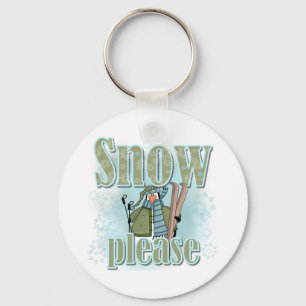 Pengin Ski Snow Please Key Ring