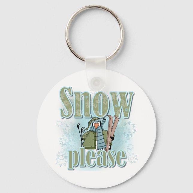 Pengin Ski Snow Please Key Ring (Front)