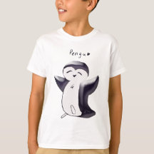 Pengu Happy Penguin(Black) Kids T-Shirt