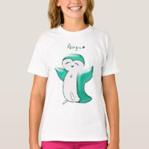 Pengu Happy Penguin(Green) Kids T-Shirt