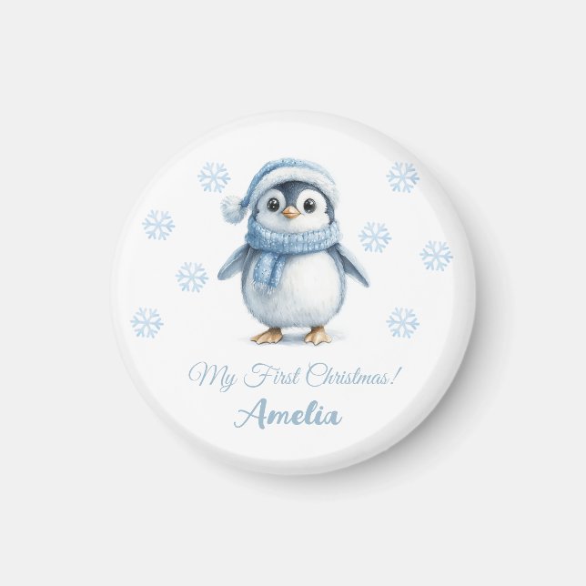 Penguin 1st Christmas Magnet (Front)