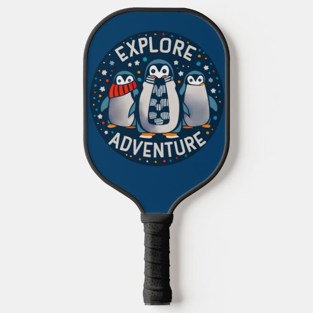 Penguin Adventure: Penguin Lovers Explore Now Pickleball Paddle (Front)