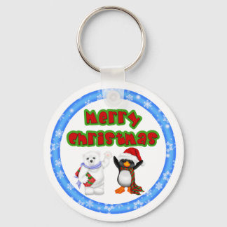 Penguin and Bears Christmas Wish Key Ring