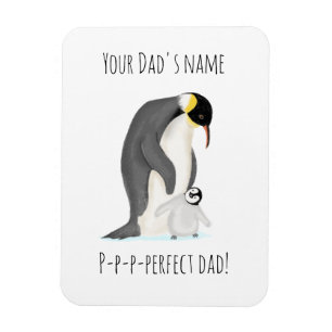 Penguin and chick Father's Day magnet