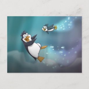Penguin and Child Postcard