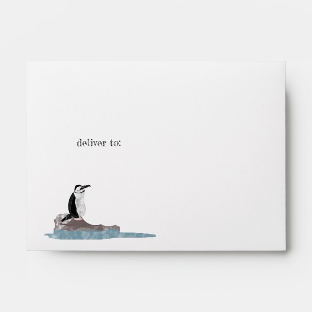 Penguin and Earth, Lined Return Address Envelope (Front)