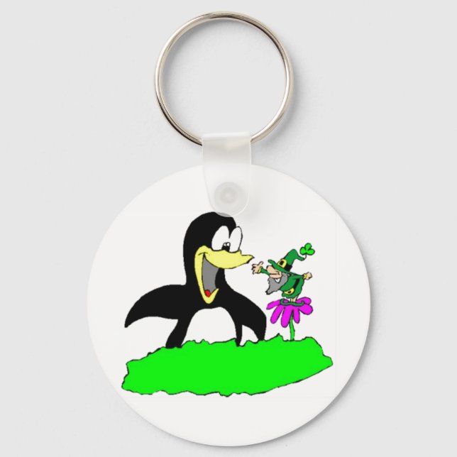 Penguin and Leprechaun Key Ring (Front)
