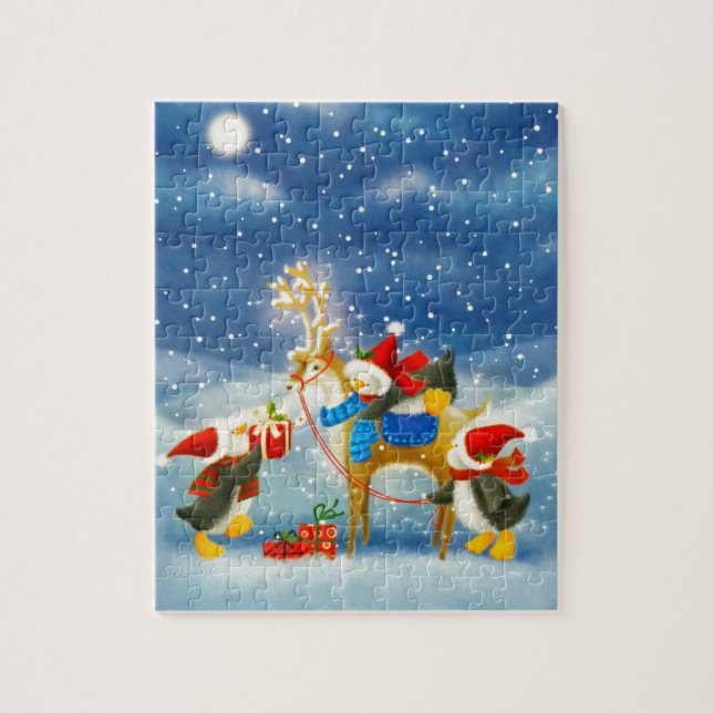 Penguin and Reindeer Jigsaw Puzzle (Vertical)