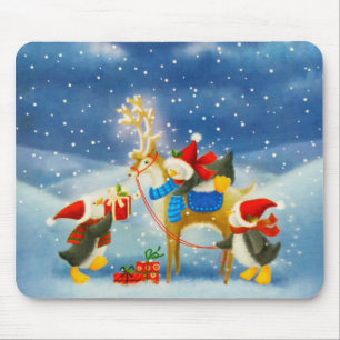 Penguin and Reindeer Mouse Mat