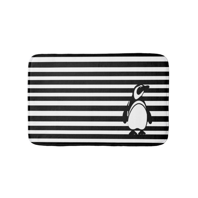 Penguin and Stripes Bath Mat (Front)