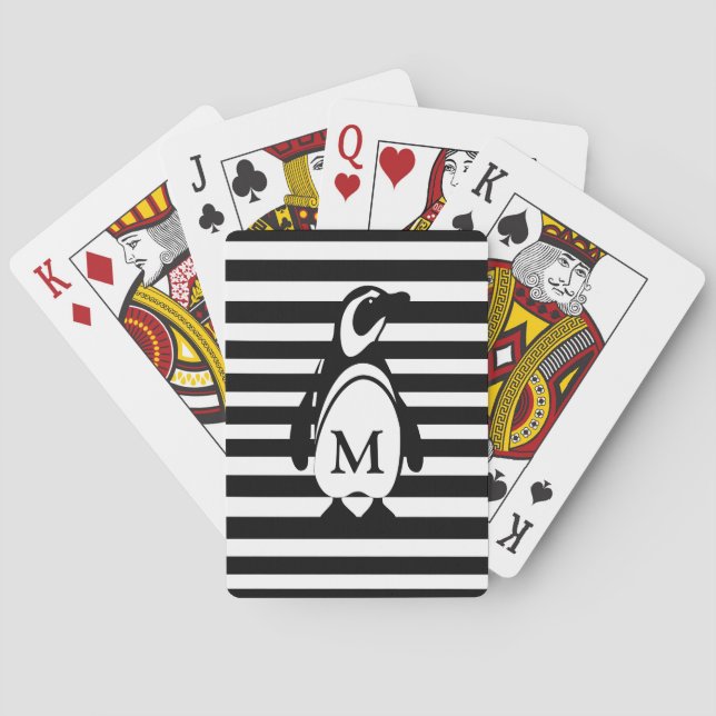 Penguin and Stripes Playing Cards (Back)