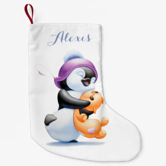 Penguin and Teddy Bear Personalised Stocking