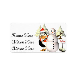 Penguin and the  snowman Address Labels