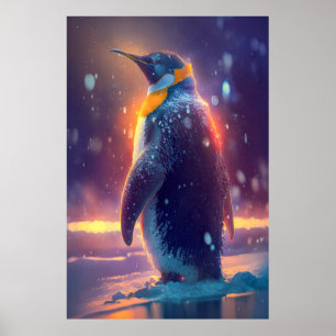 Penguin Animal Portrait Painting Wildlife Outdoors Poster