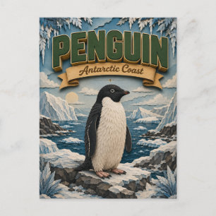 Penguin Antarctic Coast POPCUT Postcard