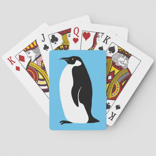 Penguin Aqua Black White Playing Cards (Back)