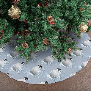 Penguin Art Nouveau Snowflakes Brushed Polyester Tree Skirt