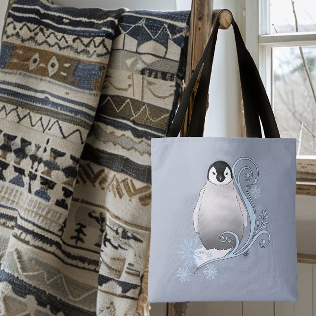 Penguin Art Nouveau Snowflakes Tote Bag (Creator Uploaded)