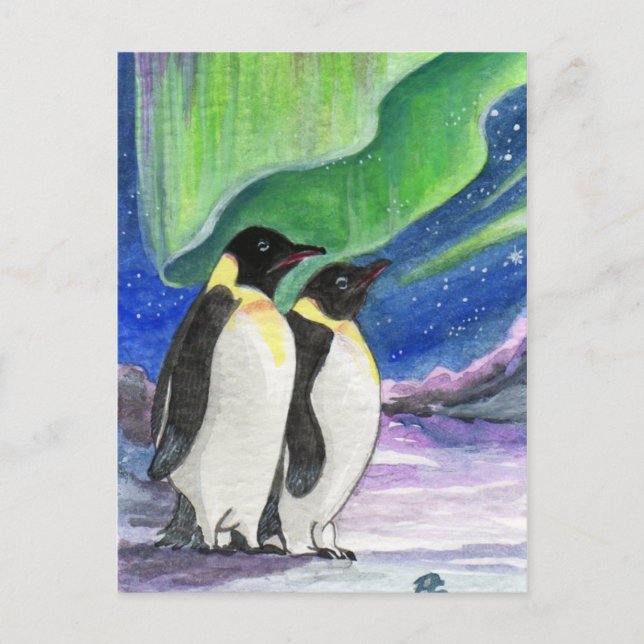 Penguin Art Under The Light Postcard (Front)