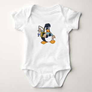 Penguin as Angler with Fish Baby Bodysuit