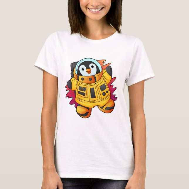 Penguin as Astronaut in Suit T-Shirt (Front)