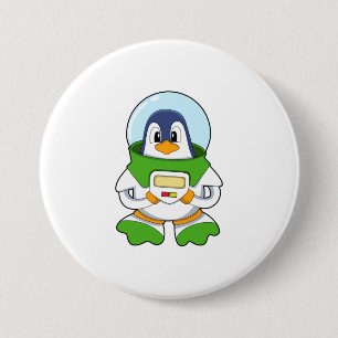 Penguin as Astronaut with Costume 7.5 Cm Round Badge