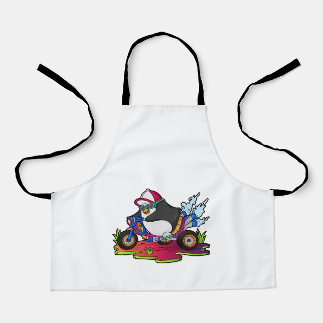 Penguin as Biker with Motorcycle Apron (Front)