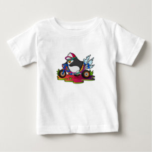 Penguin as Biker with Motorcycle Baby T-Shirt