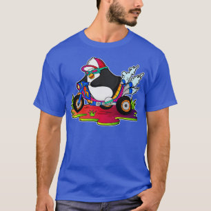 Penguin as Biker with Motorcycle T-Shirt